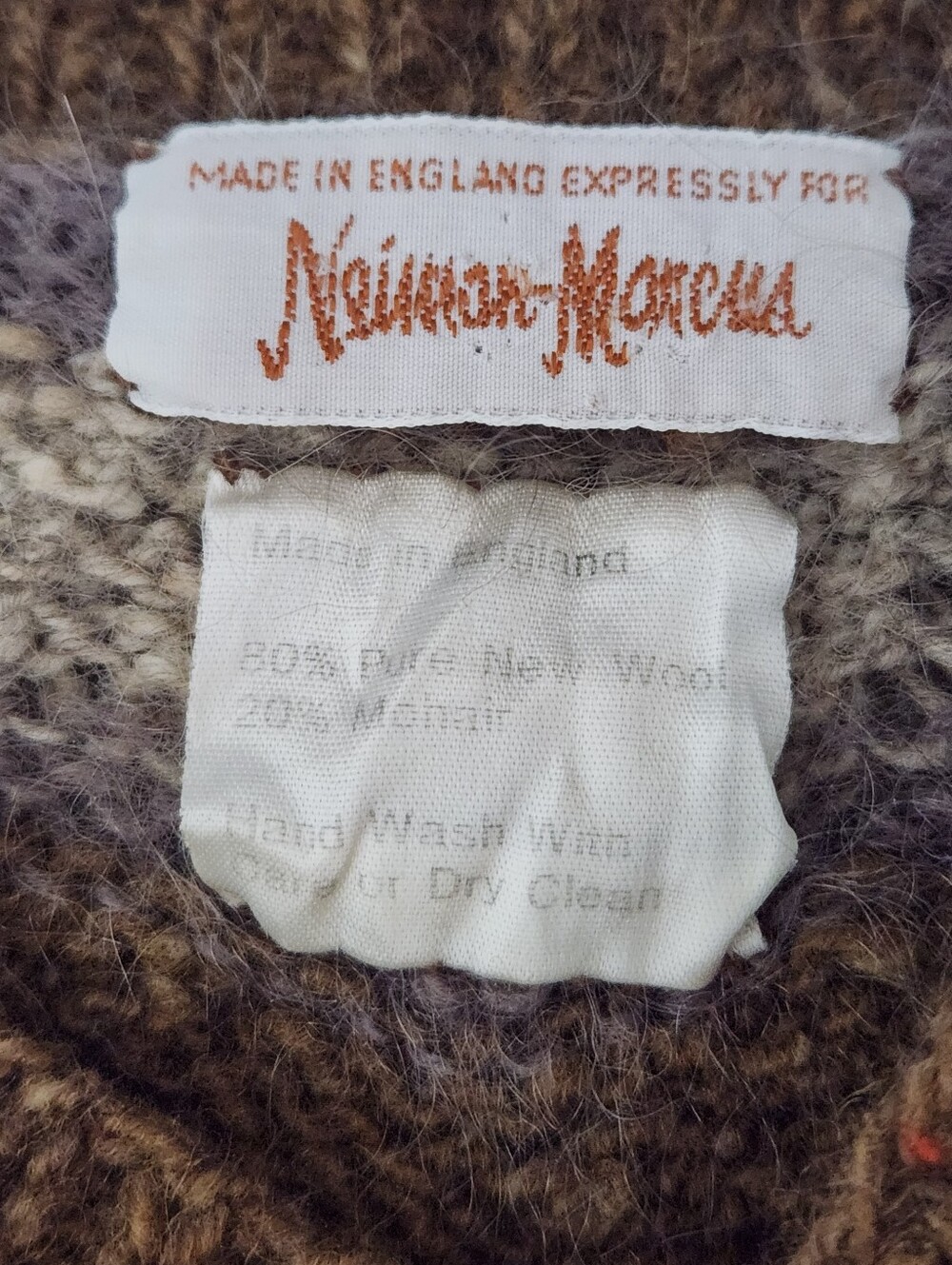 Vintage Neiman Marcus Mohair Wool Blend Striped Fuzzy Sweater Made in England M - Picture 8 of 10